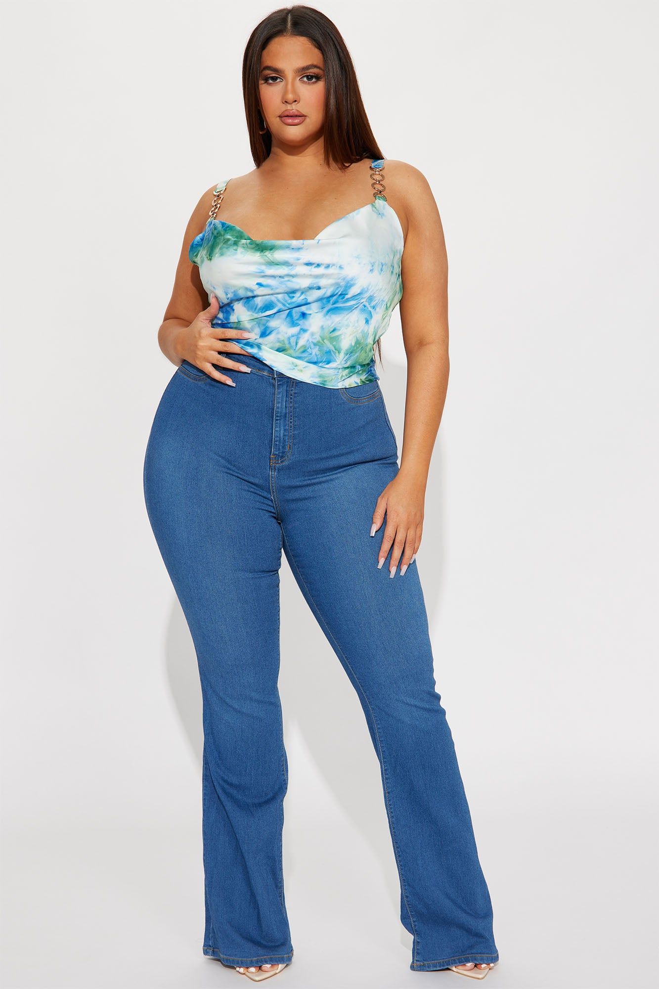 Chelina Satin Top - Blue/combo sold by Fashion Nova product image thumbnail 6