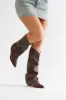 Mason Overlay Boots - Brown sold by Fashion Nova