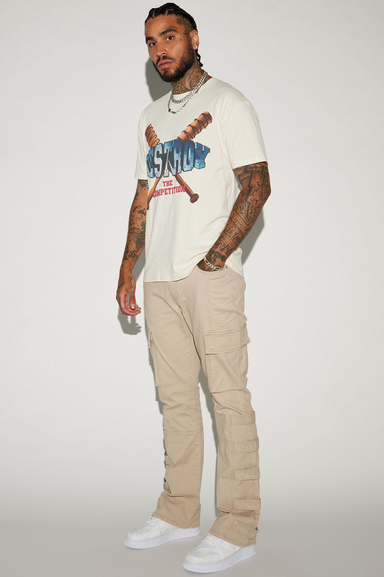 Cadell Stacked Slim Flare Cargo Pants - Tan sold by Fashion Nova product image thumbnail 3