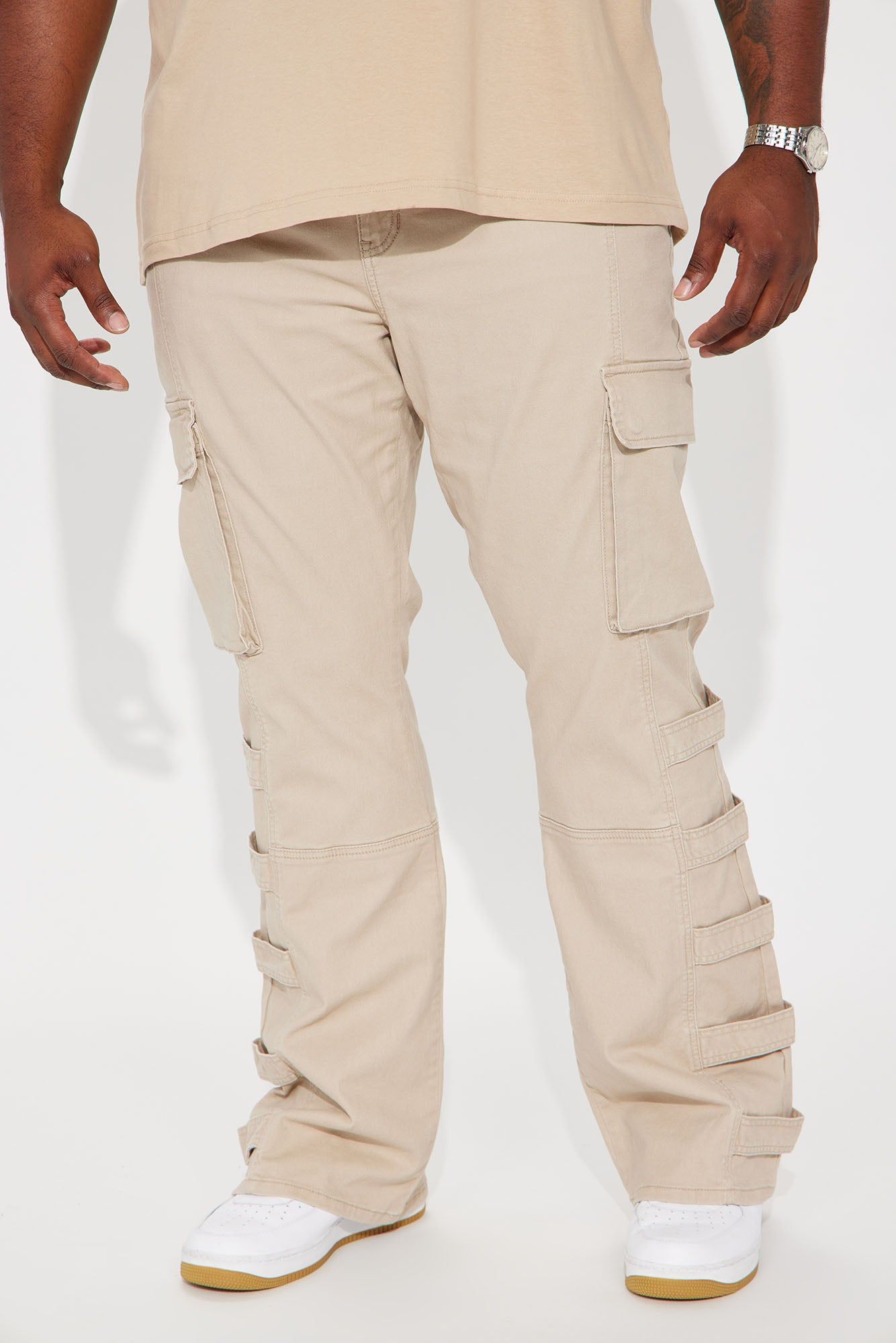 Cadell Stacked Slim Flare Cargo Pants - Tan sold by Fashion Nova product image thumbnail 2