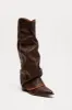 Mason Overlay Boots - Brown sold by Fashion Nova