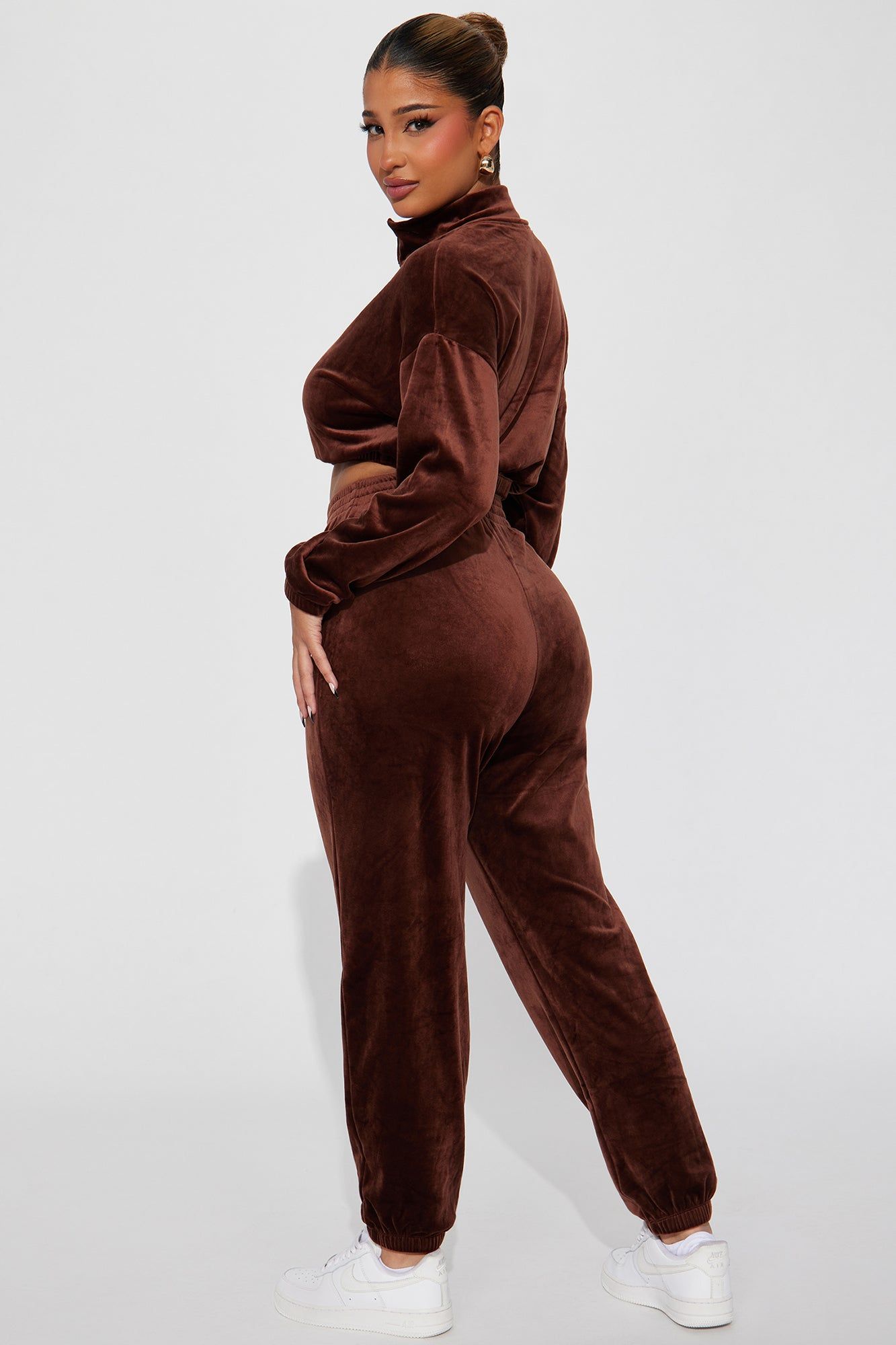 Soft Side Velour Jogger Set - Brown sold by Fashion Nova product image thumbnail 3
