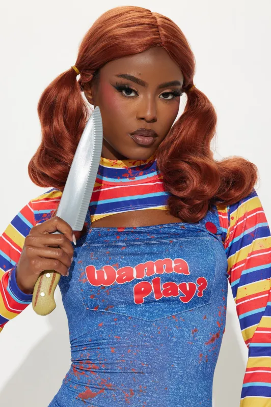 Evil Doll Pigtails Costume Wig - Red sold by Fashion Nova