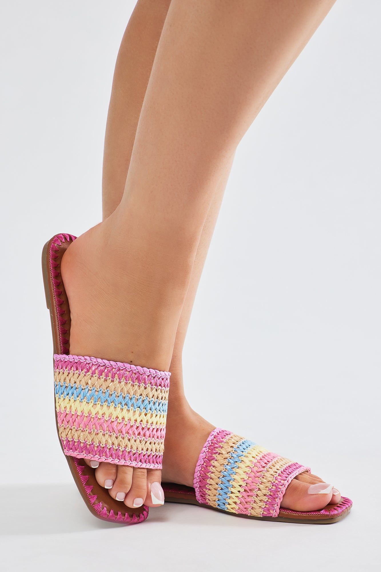 Mia Striped Raffia Sandals - Pink sold by Fashion Nova product image thumbnail 3