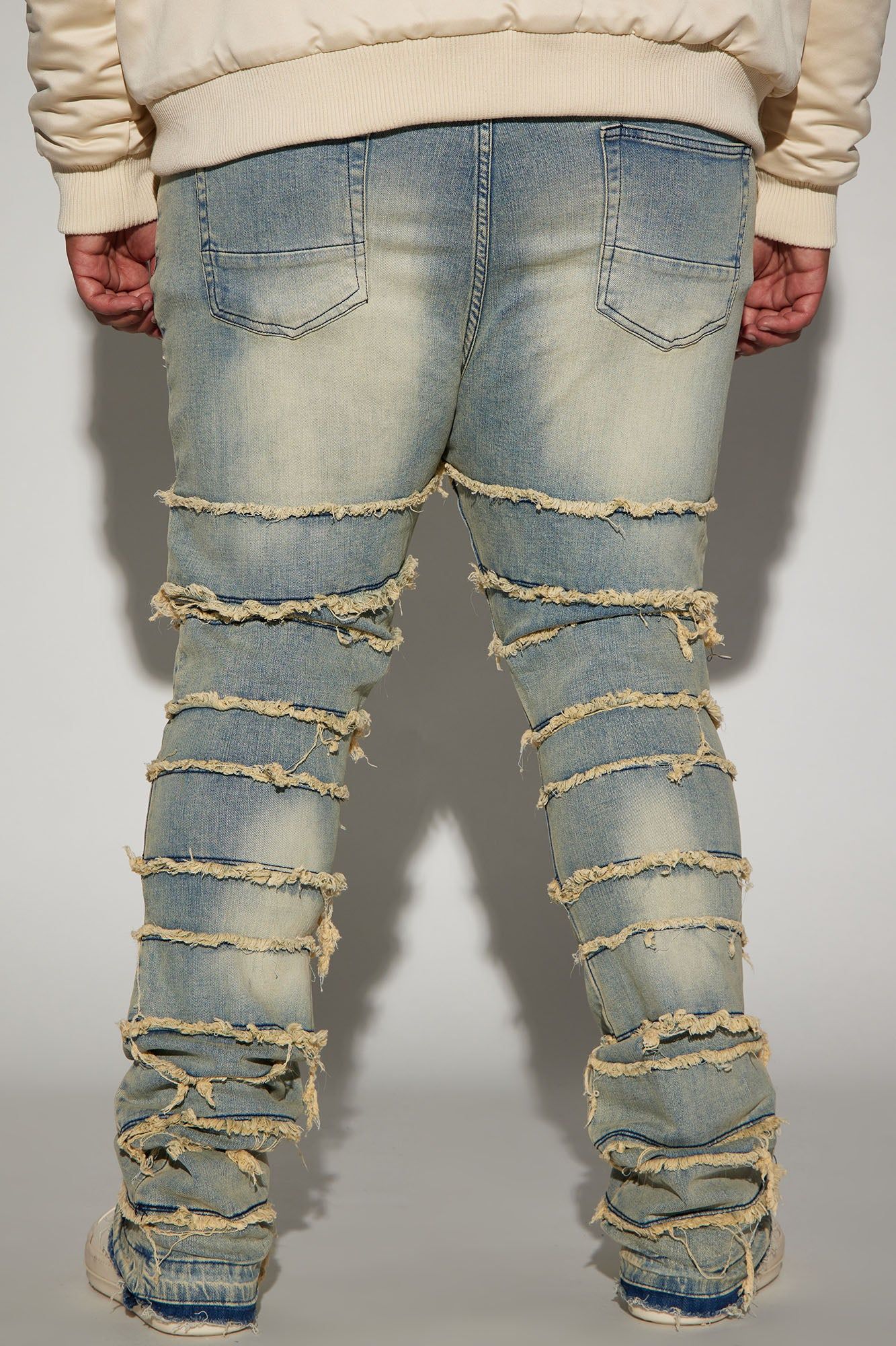 Keep It Going Fray Stacked Skinny Flare Jeans - Light Wash sold by Fashion Nova product image thumbnail 7