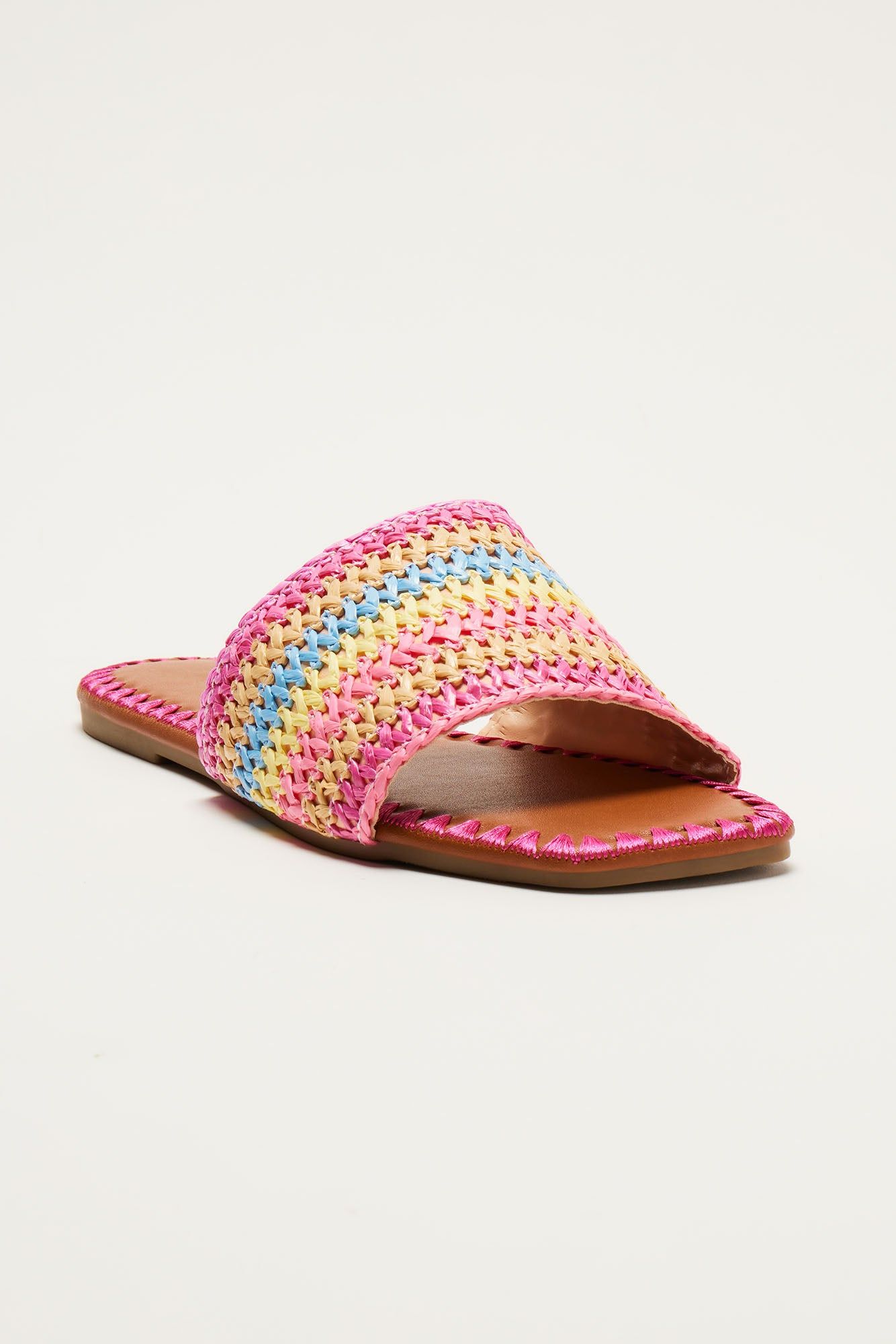 Mia Striped Raffia Sandals - Pink sold by Fashion Nova product image thumbnail 2