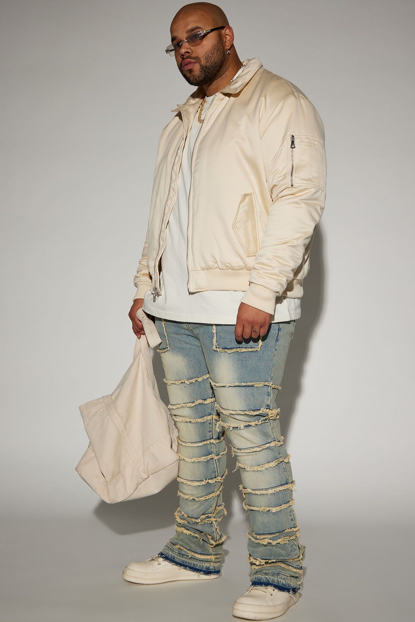 Keep It Going Fray Stacked Skinny Flare Jeans - Light Wash sold by Fashion Nova product image thumbnail 6