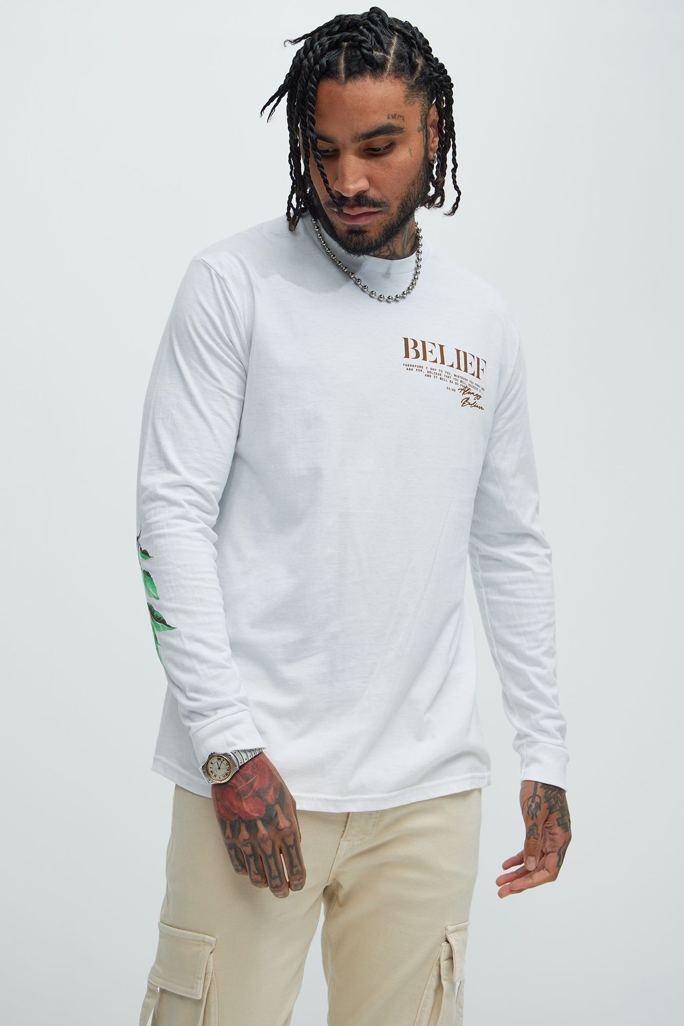 Always Believe Long Sleeve Tee - White sold by Fashion Nova