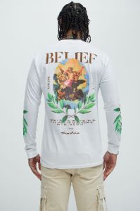 Always Believe Long Sleeve Tee - White sold by Fashion Nova