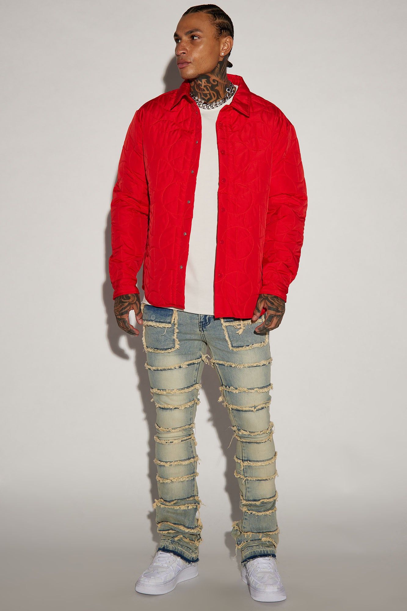 Keep It Going Fray Stacked Skinny Flare Jeans - Light Wash sold by Fashion Nova product image thumbnail 2