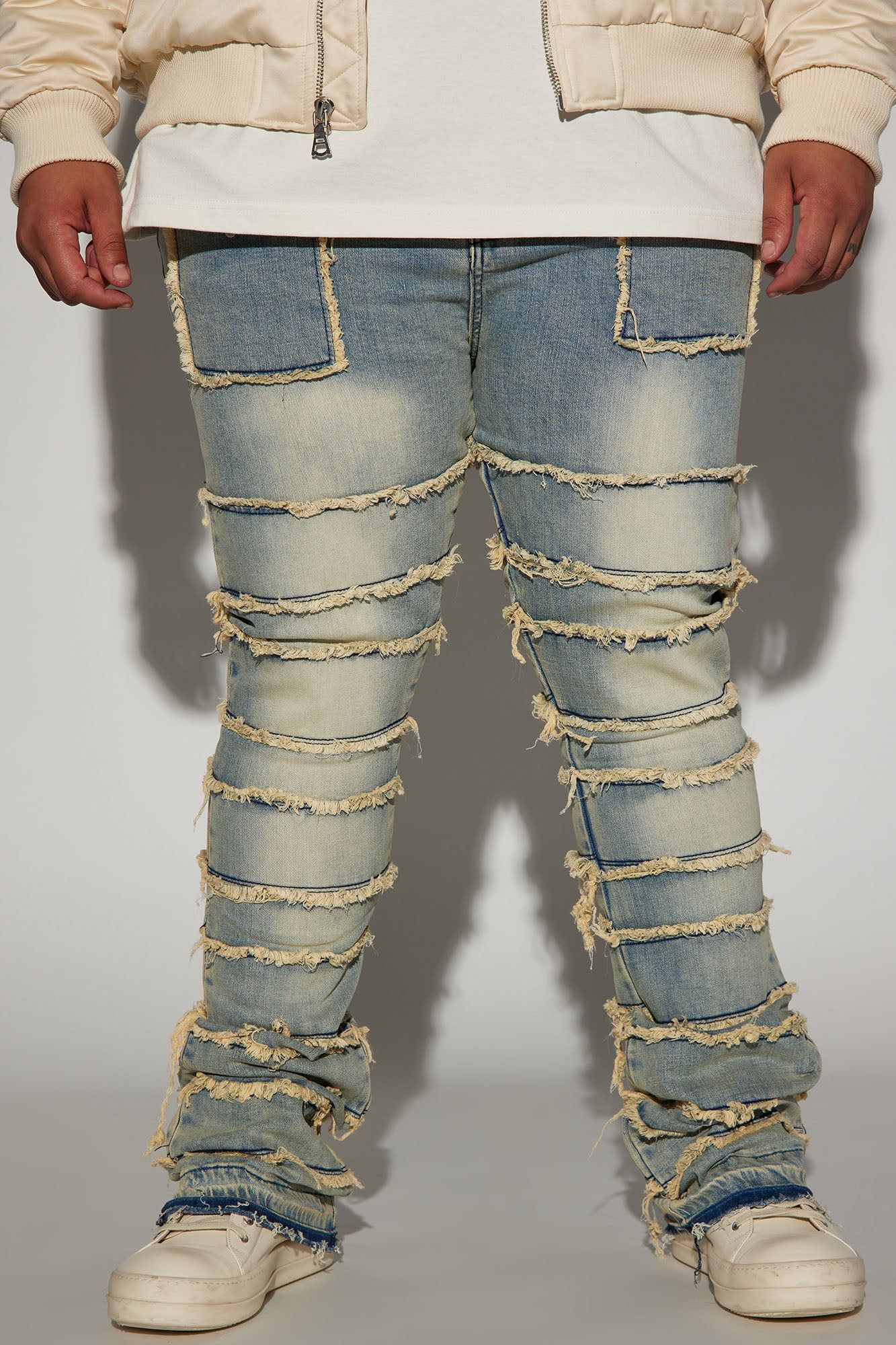 Keep It Going Fray Stacked Skinny Flare Jeans - Light Wash sold by Fashion Nova product image thumbnail 3