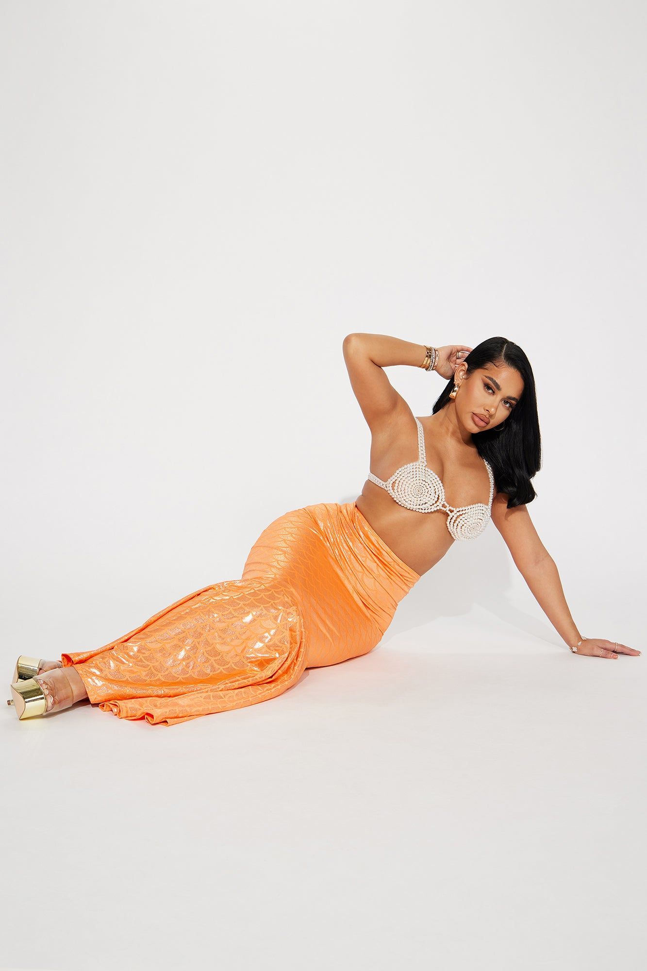Seductive Mermaid Skirt Costume Starter - Neon Orange sold by Fashion Nova product image thumbnail 2
