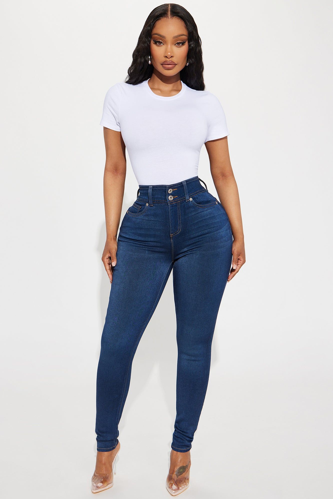 Snatch Me Tight Booty Lifter Skinny Jeans - Medium Wash sold by Fashion Nova
