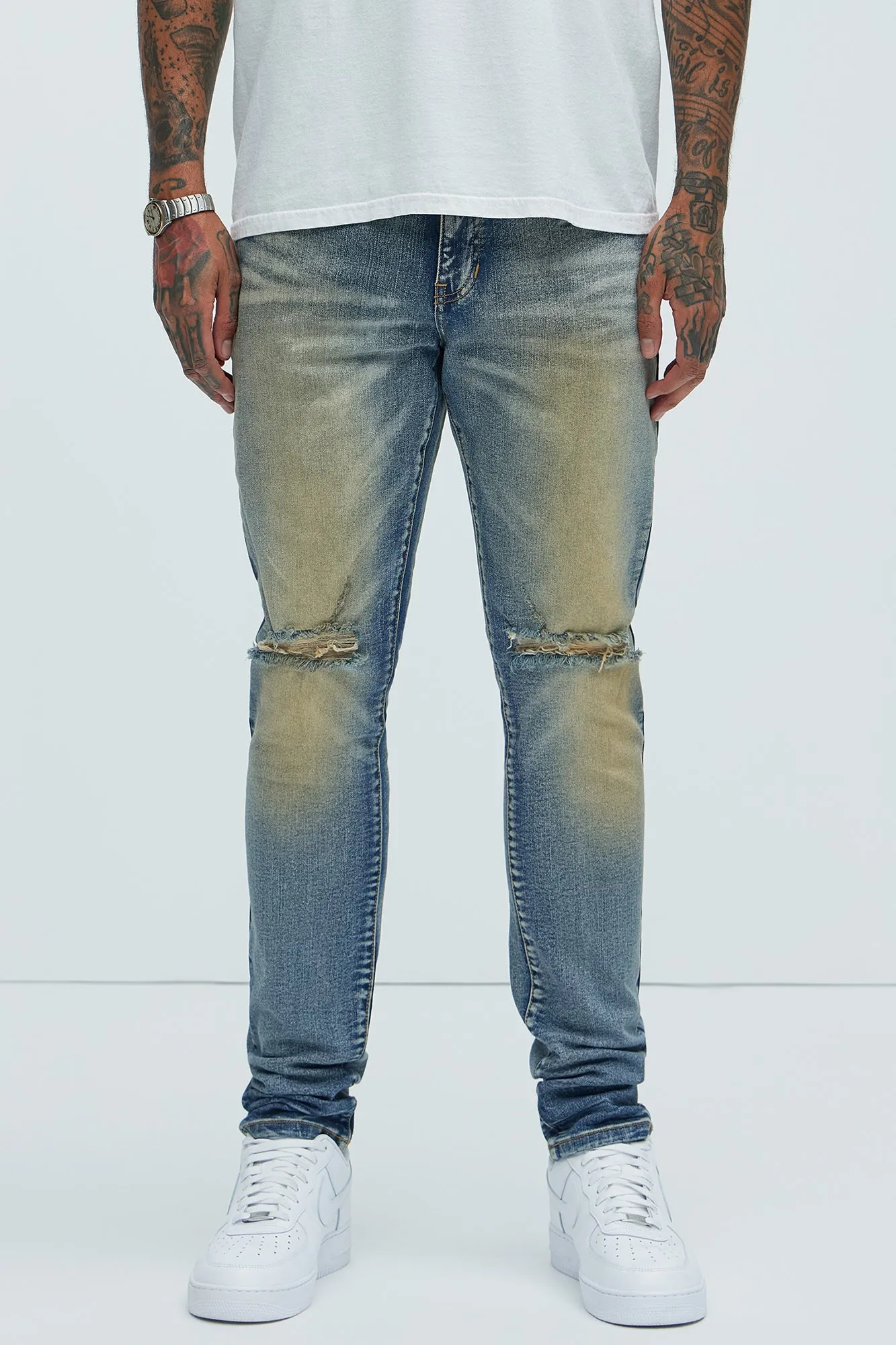 Marcin Stacked Skinny Jeans - Vintage Blue Wash | Parallel