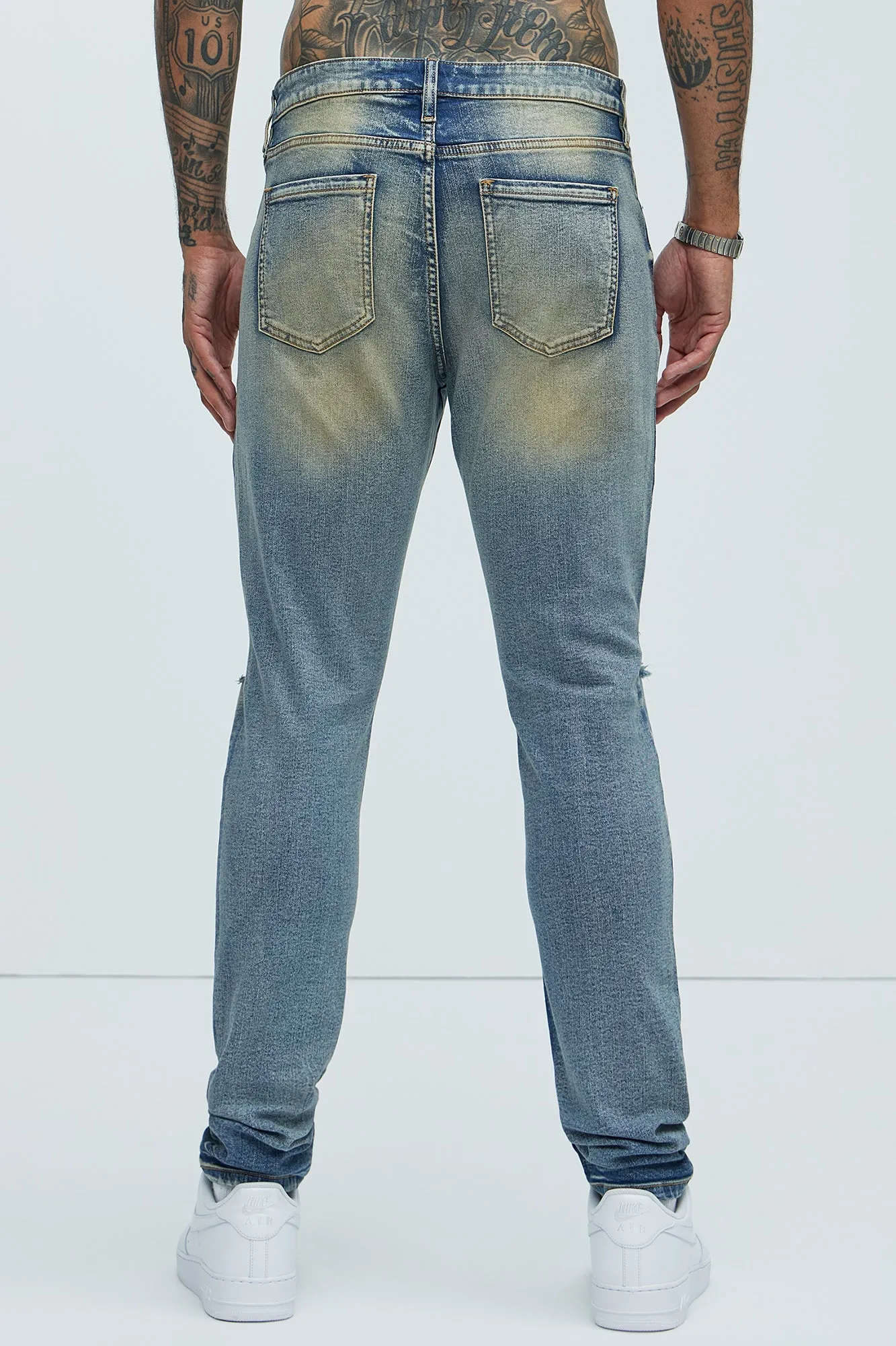 Marcin Stacked Skinny Jeans - Vintage Blue Wash sold by Fashion Nova product image thumbnail 4