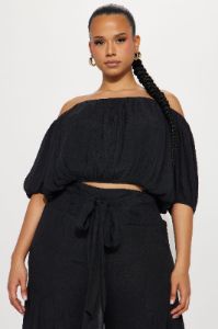 Take Me On A Vacay Pant Set - Black sold by Fashion Nova