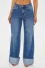 Unpredictable Cuffed Wide Leg Jeans - Medium Wash sold by Fashion Nova