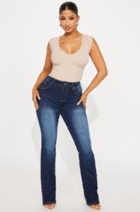 Bling It On Stretch Bootcut Jeans - Dark Wash sold by Fashion Nova