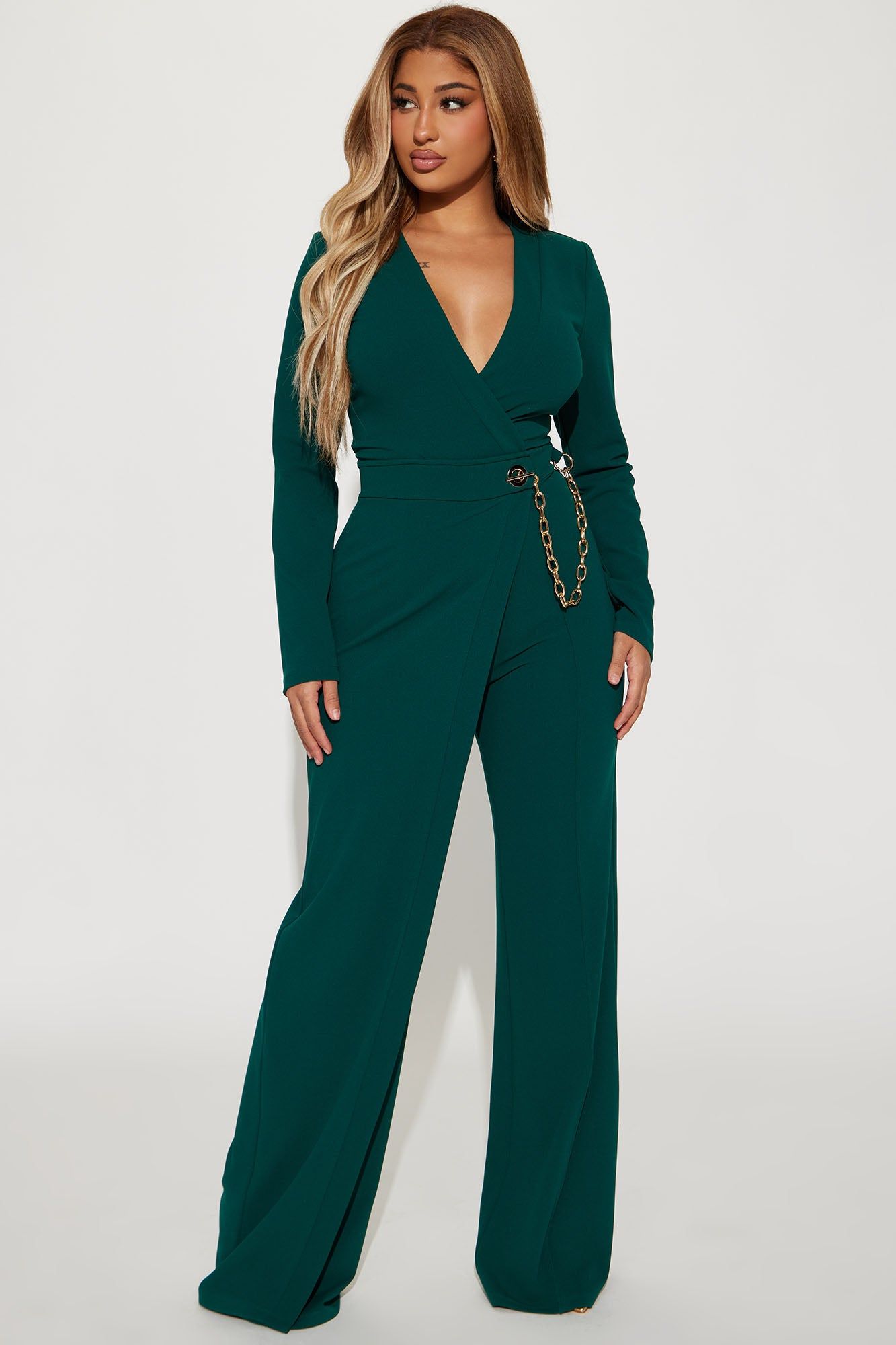 Need A Date Long Sleeve Jumpsuit - Hunter sold by Fashion Nova