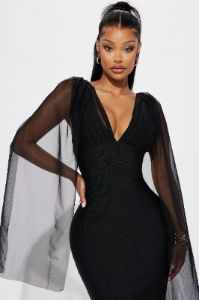 Kristina Bandage Midi Dress - Black sold by Fashion Nova