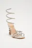 Aubriella Wrap Up Heels - Silver sold by Fashion Nova