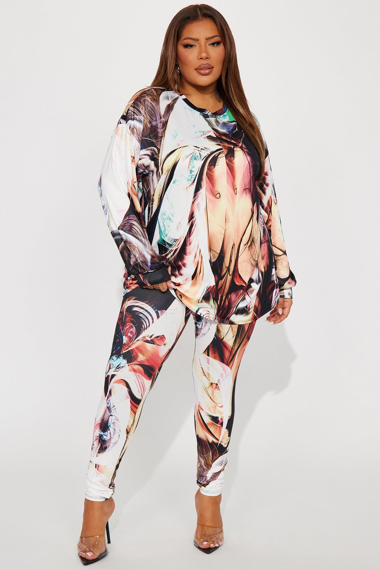 Art Moment Legging Set - Orange/combo sold by Fashion Nova product image thumbnail 4