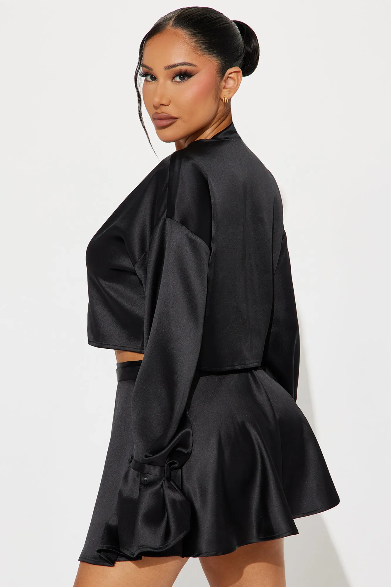 Sara Satin Skirt Set - Black sold by Fashion Nova product image thumbnail 3