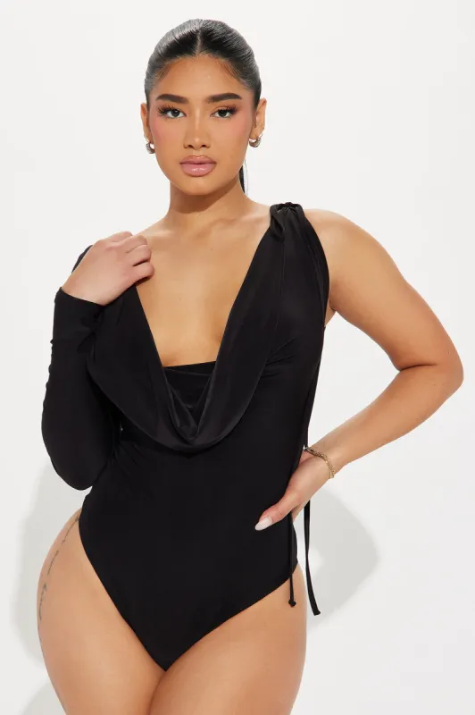 Night Out In Barcelona Bodysuit - Black sold by Fashion Nova