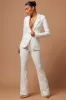 Willa Sequin Embroidered Pant - White sold by Fashion Nova