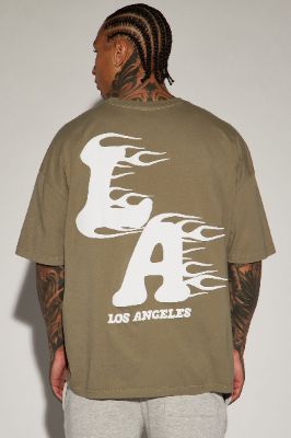 L.A. On Fire Oversized Short Sleeve Tee - Green sold by Fashion Nova
