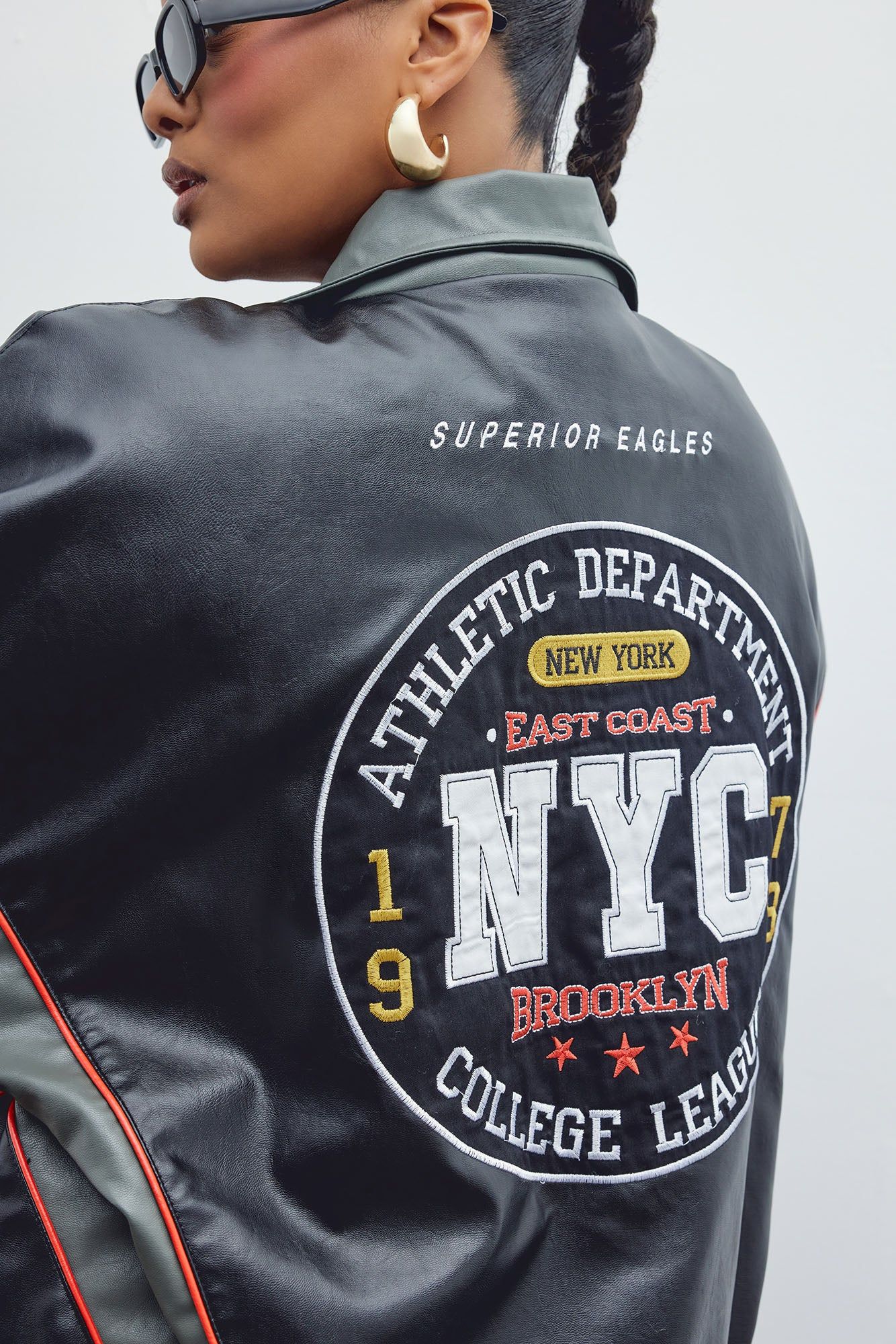 Baller Shot Caller Bomber Jacket - Black/combo sold by Fashion Nova product image thumbnail 5