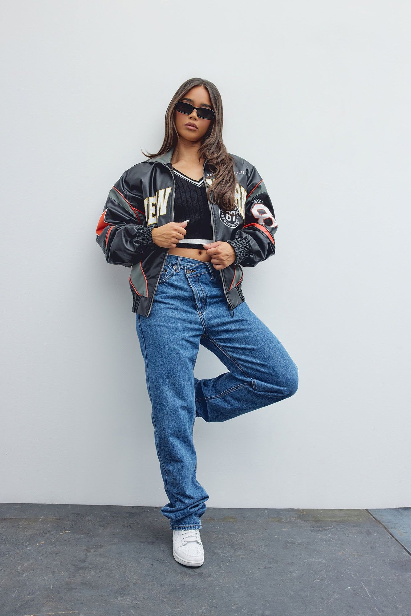 Baller Shot Caller Bomber Jacket - Black/combo sold by Fashion Nova product image thumbnail 2