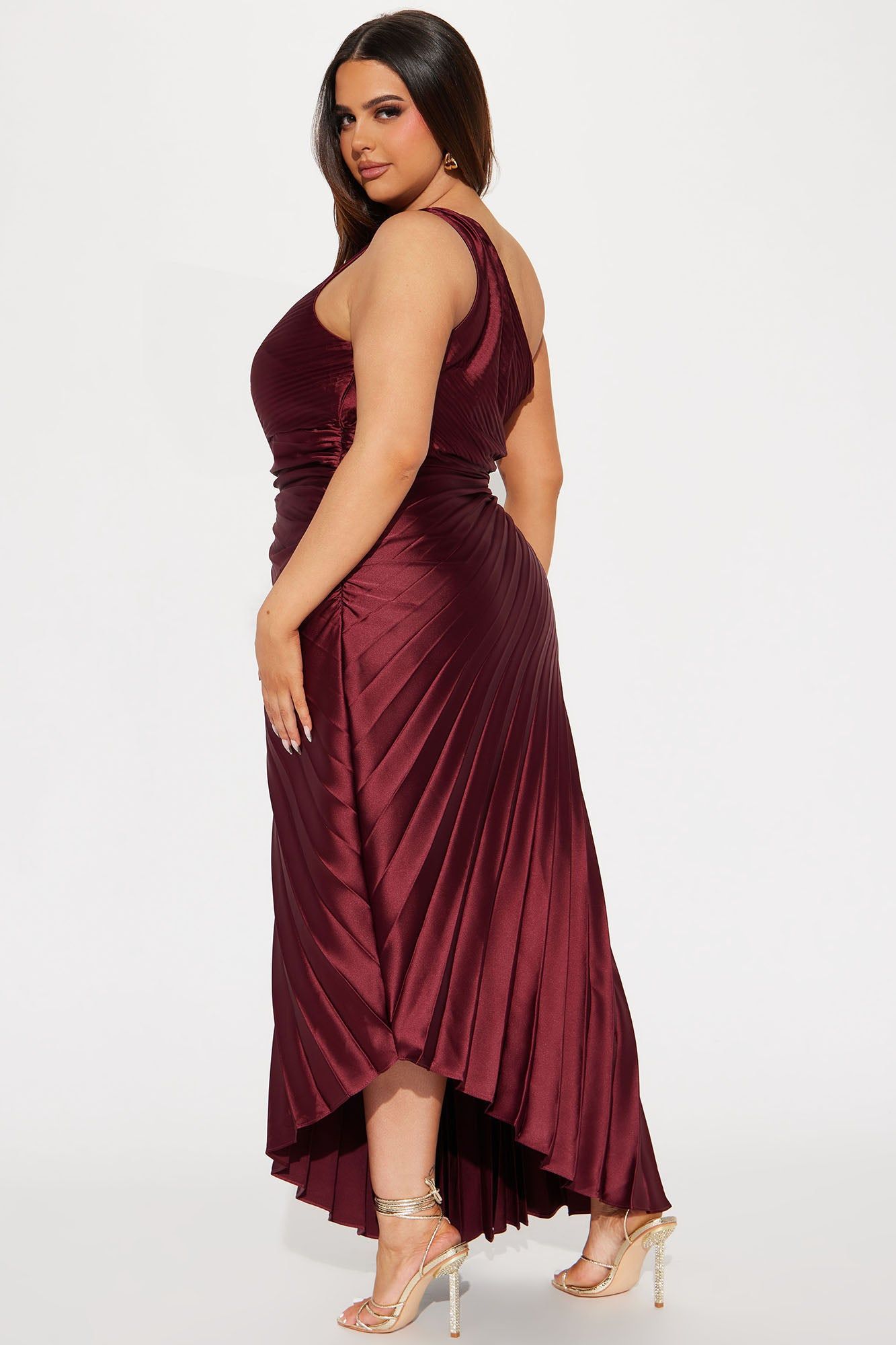 Belle Satin Maxi Dress - Wine sold by Fashion Nova product image thumbnail 6