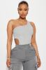 Levitating Cut Out Bodysuit - Heather Grey sold by Fashion Nova