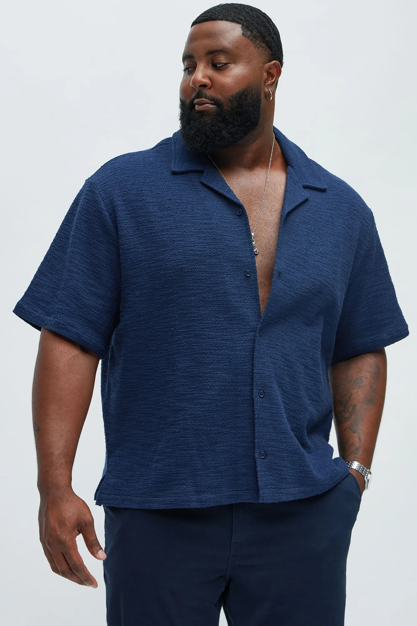Blaine Textured Knit Shirt - Navy sold by Fashion Nova product image thumbnail 5