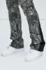 All Over Print Stacked Twill Flare Pant - Grey/combo sold by Fashion Nova