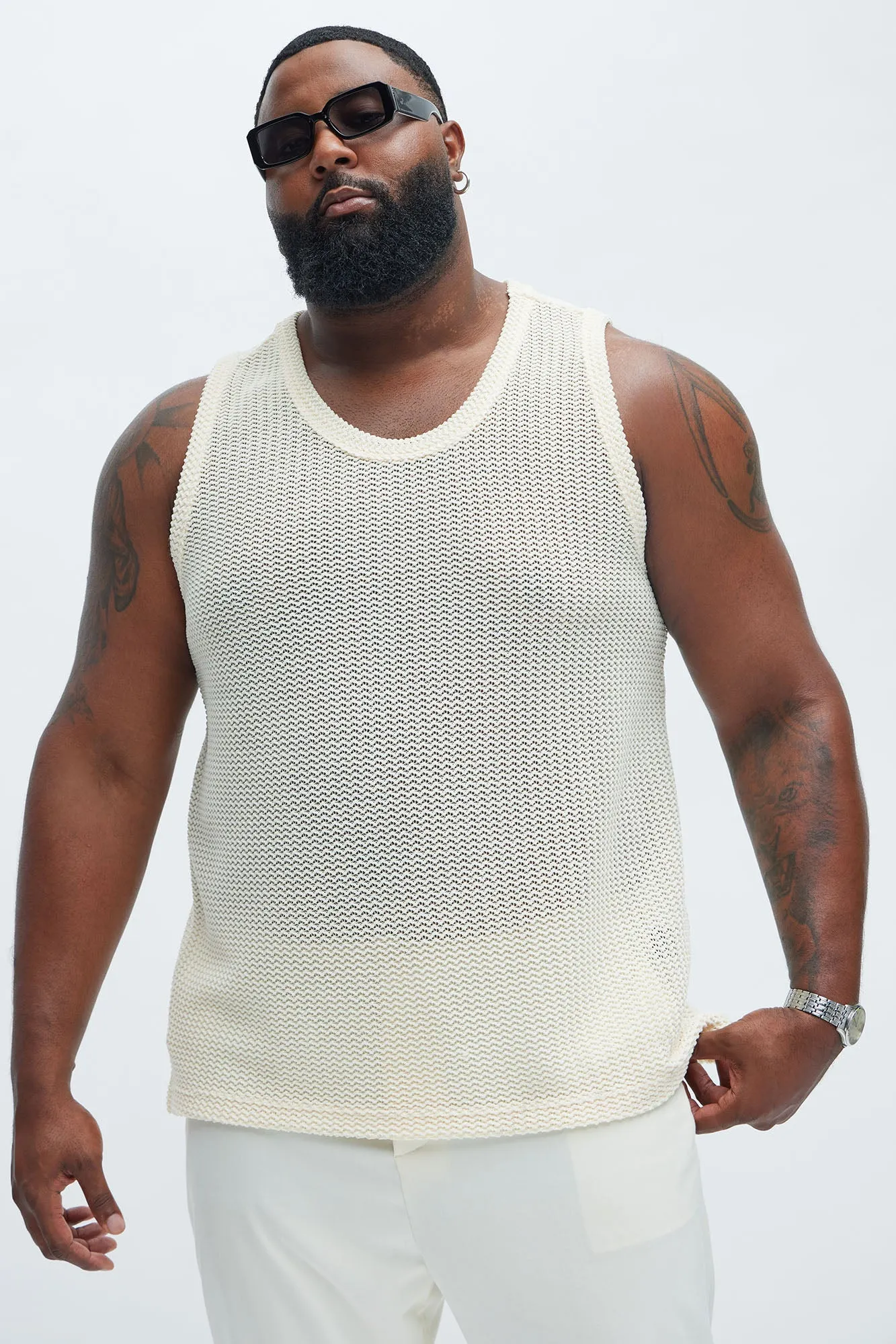 Open Knit Sweater Tank - Cream sold by Fashion Nova product image thumbnail 5