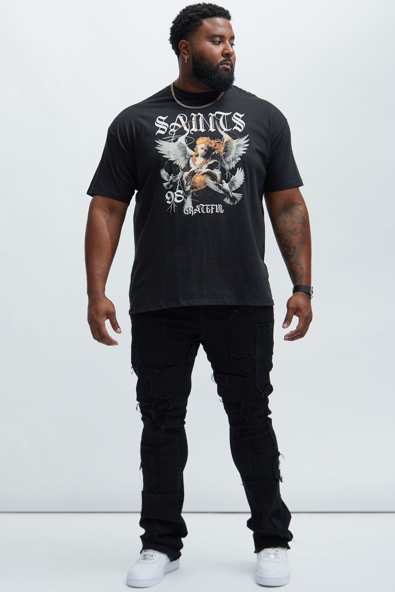Saints Grateful Short Sleeve Tee - Black sold by Fashion Nova product image thumbnail 5