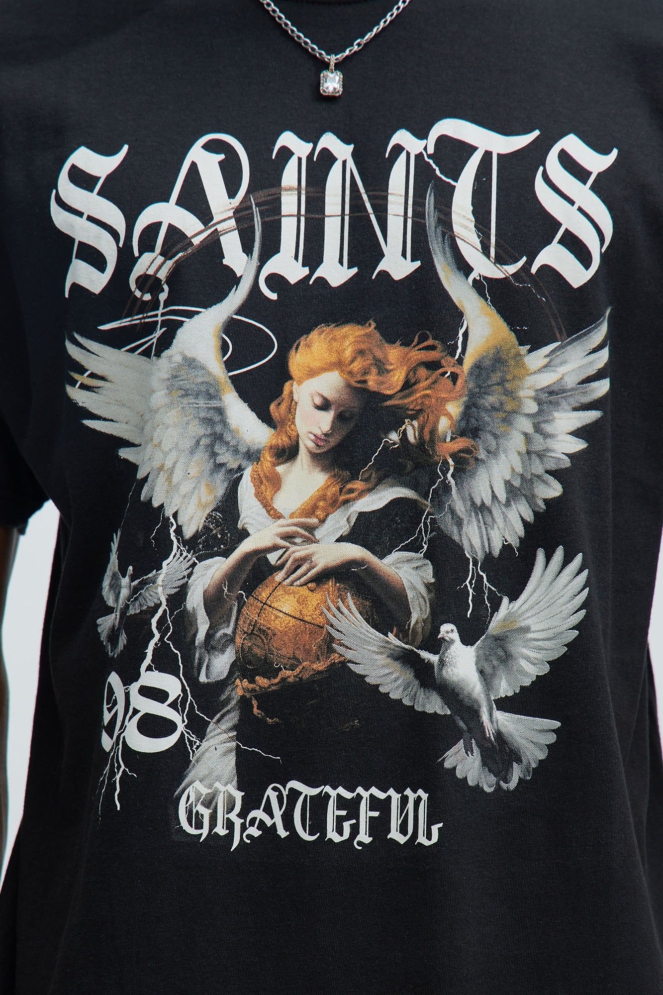 Saints Grateful Short Sleeve Tee - Black sold by Fashion Nova product image thumbnail 3