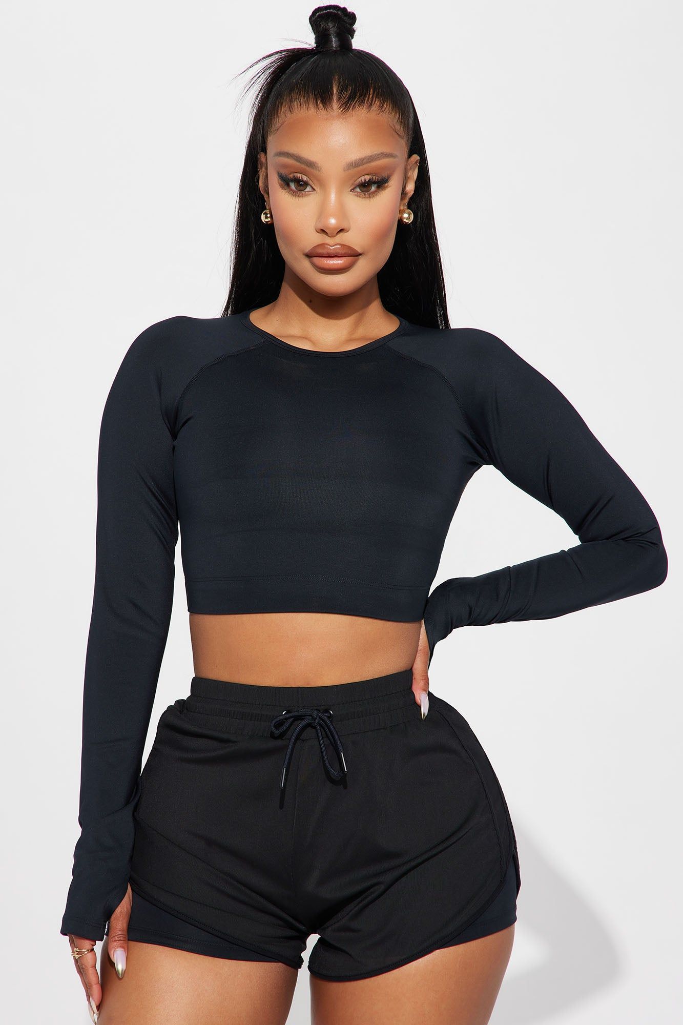 Pushing Limits Elevate Active Top - Black sold by Fashion Nova
