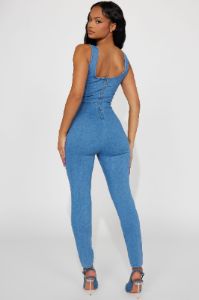 Get Inspired Denim Jumpsuit - Medium sold by Fashion Nova