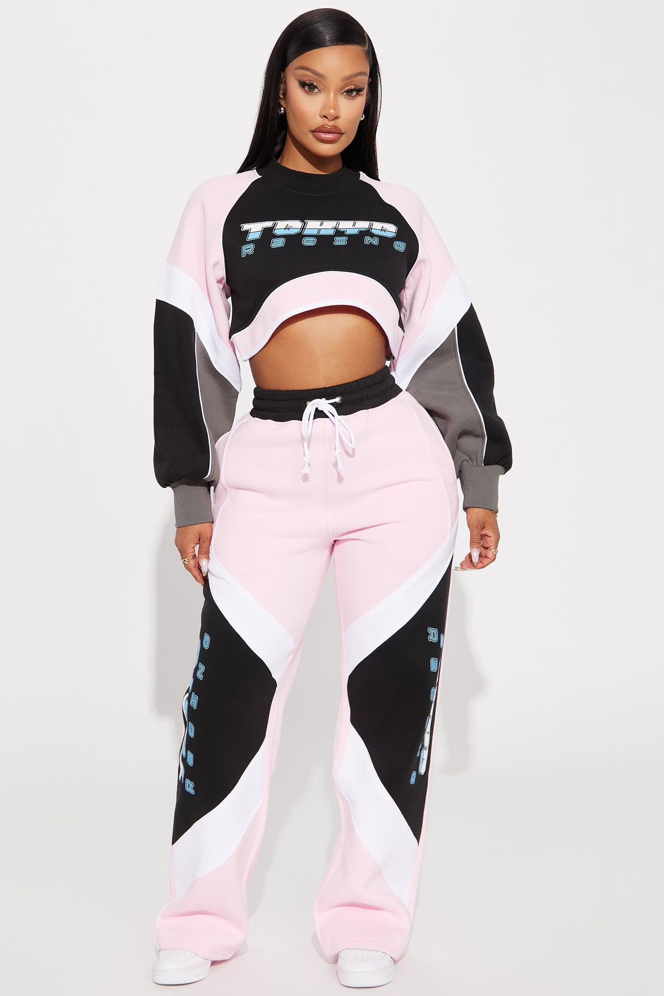 Sport Mode Wide Leg Pant - Pink/combo sold by Fashion Nova