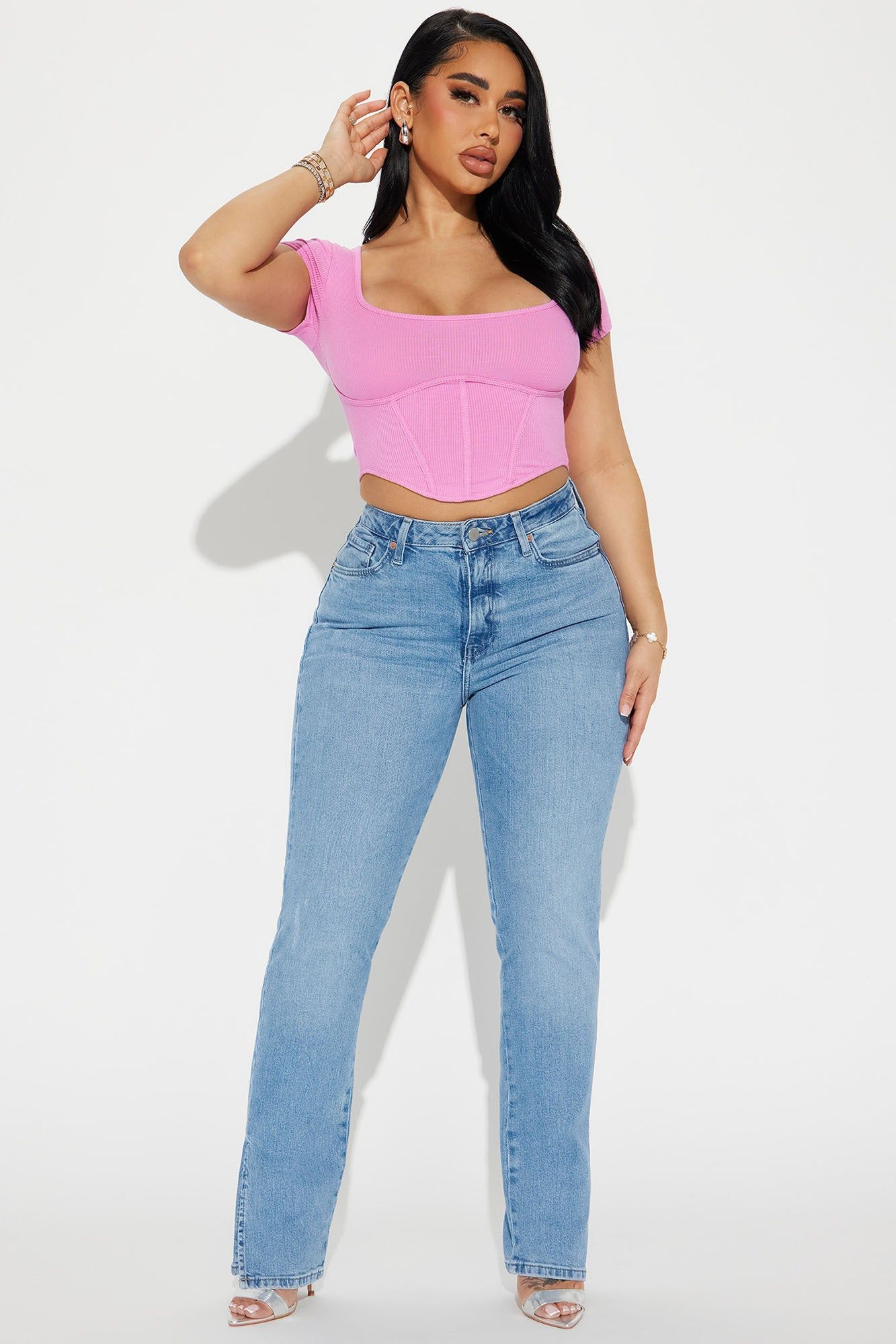 Riley Ribbed Top - Pink sold by Fashion Nova product image thumbnail 2
