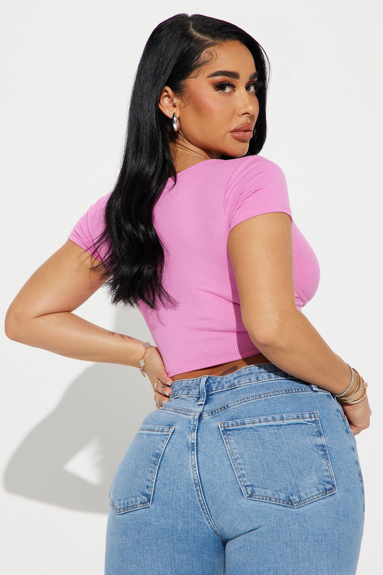 Riley Ribbed Top - Pink sold by Fashion Nova product image thumbnail 3