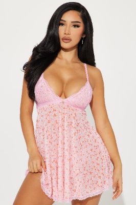 Love Story Lace Babydoll - Pink sold by Fashion Nova