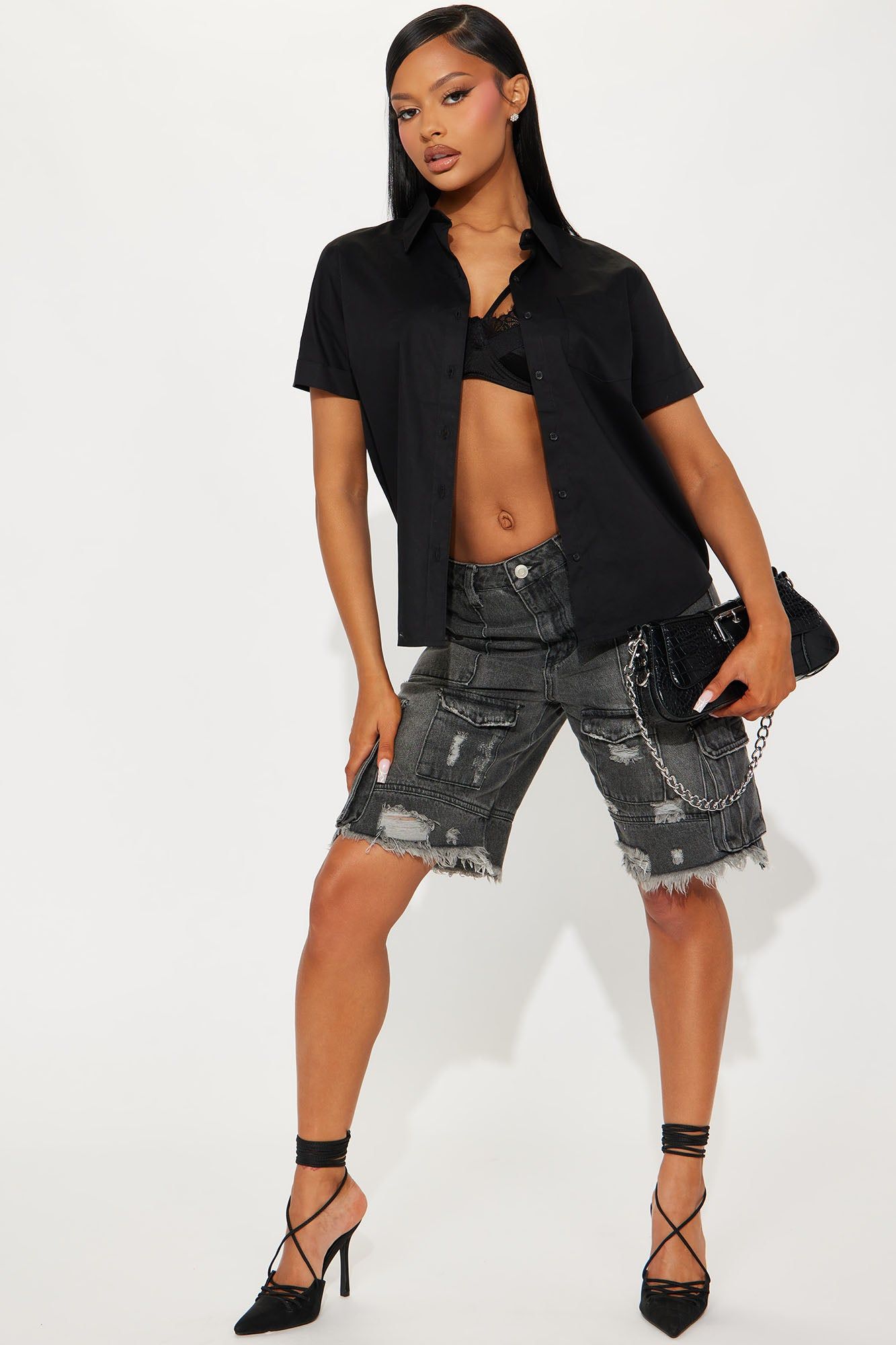 Always With Ideas Poplin Shirt - Black sold by Fashion Nova product image thumbnail 2