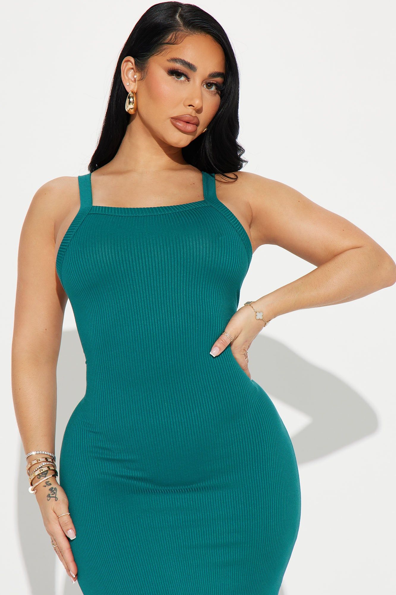Meena Ribbed Maxi Dress - Hunter sold by Fashion Nova product image thumbnail 2