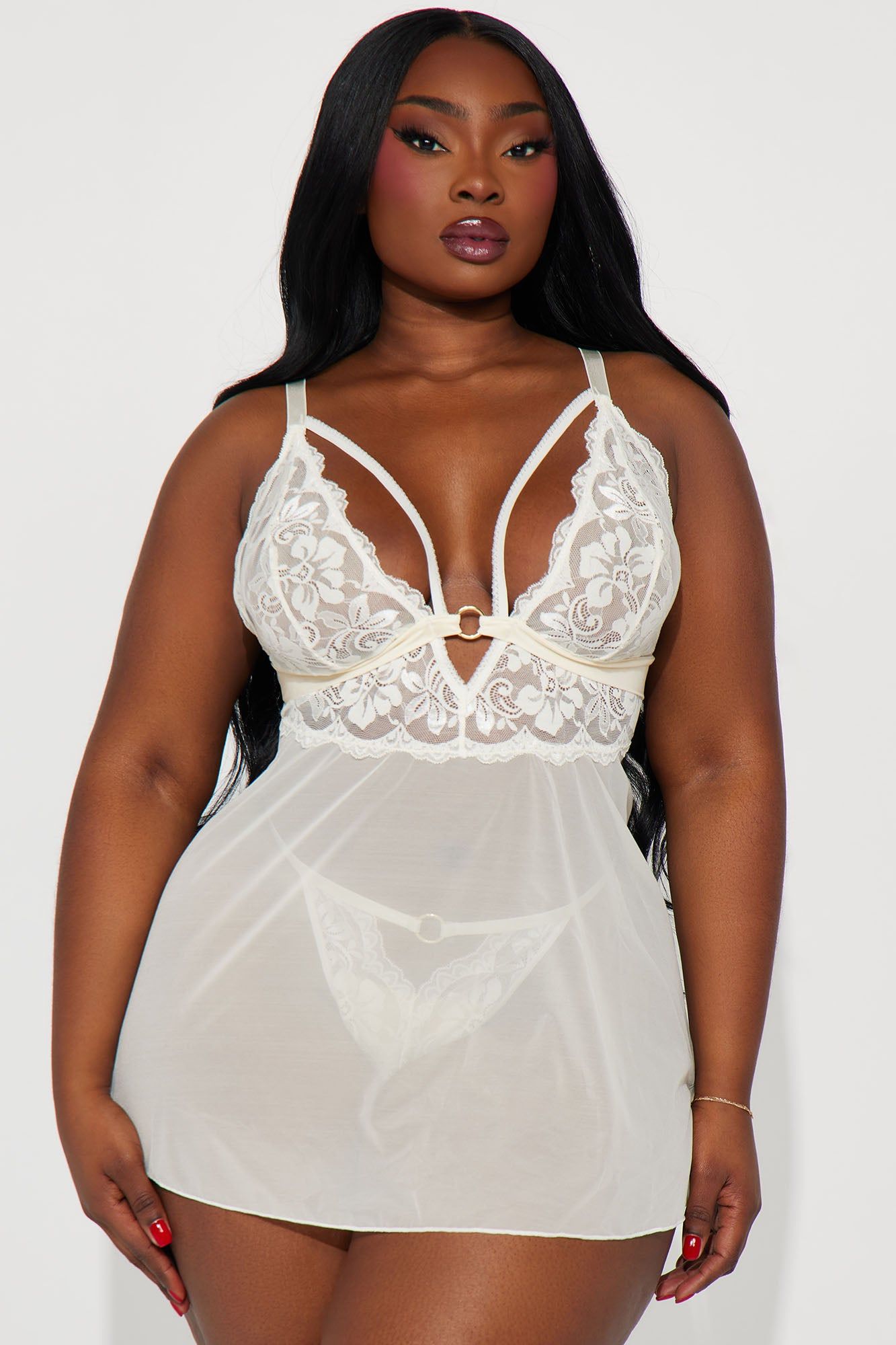 Fall In Love Lace Babydoll - Ivory sold by Fashion Nova product image thumbnail 4