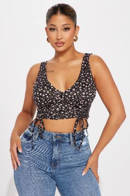 Charolette Floral Top - Black sold by Fashion Nova