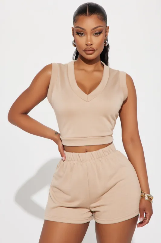 Country Club Lounge Top - Tan sold by Fashion Nova